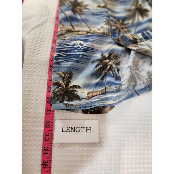 CROFT & BARROW MENS XL BLUE PALM TREE SHIRT VTG VACATION TROPICAL BEACH PARADISE - Picture 15 of 15